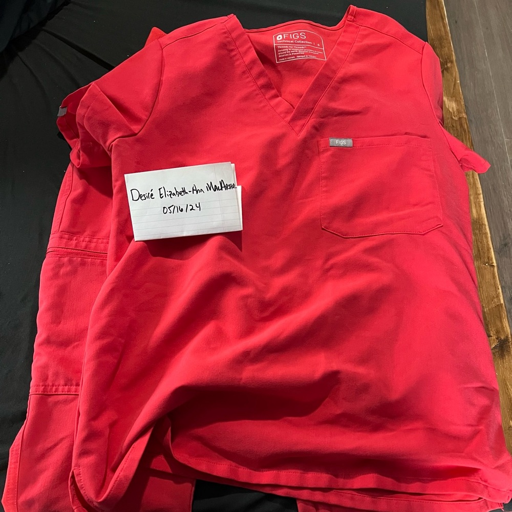 Neon Red Scrubs Set